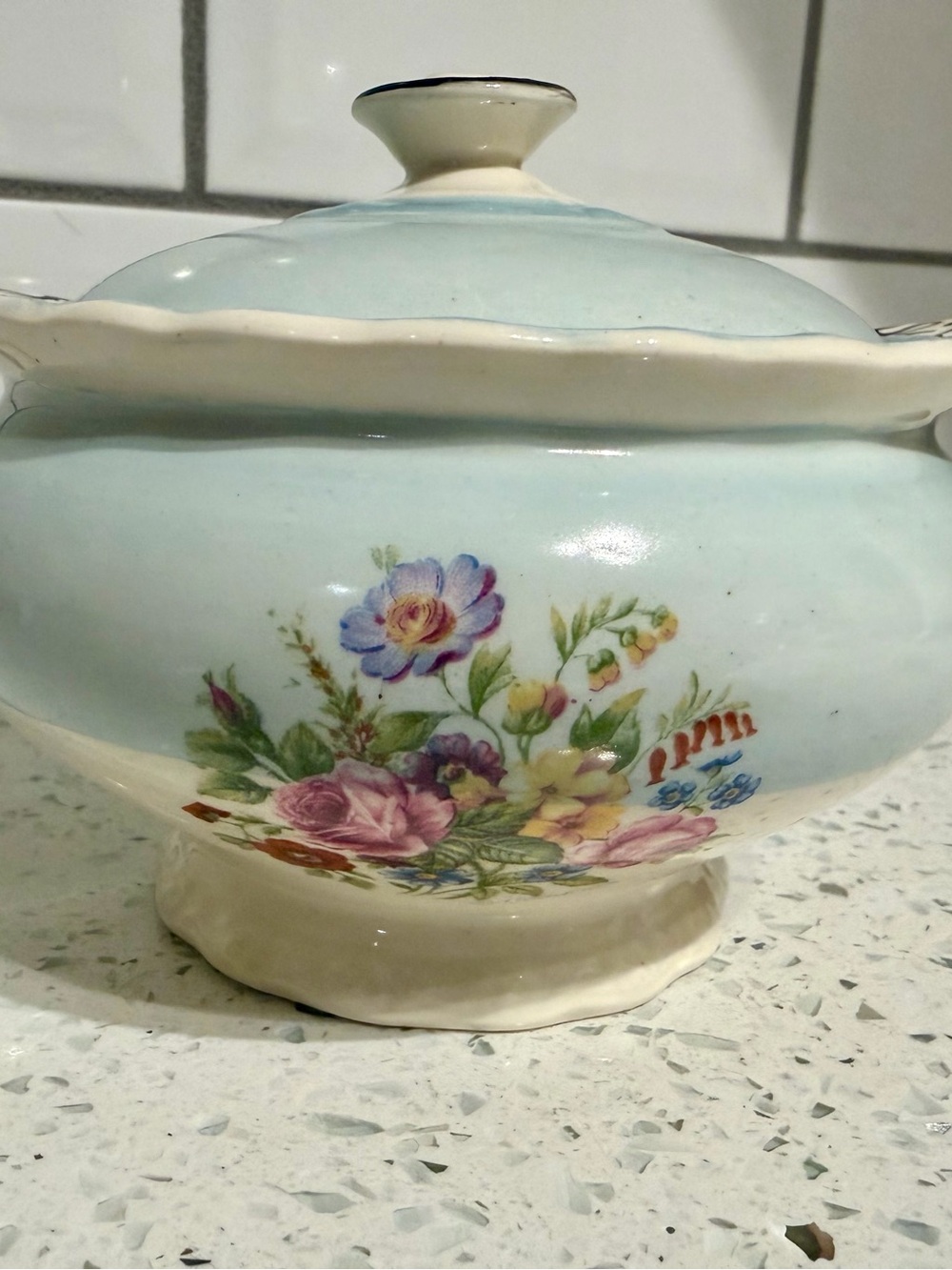 1930’s Myott Staffordshire Gravy Boat and Small Covered Dish